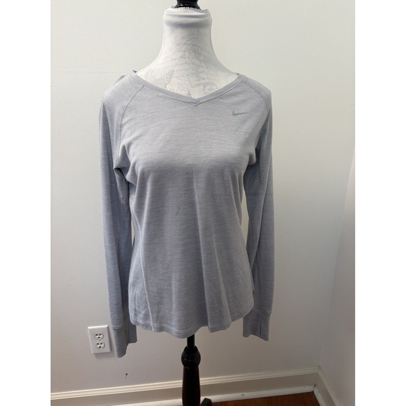 Nike Tops - Nike Dri-FIT Running Women's T-Shirt M Gray Raglan Sleeves Shirt